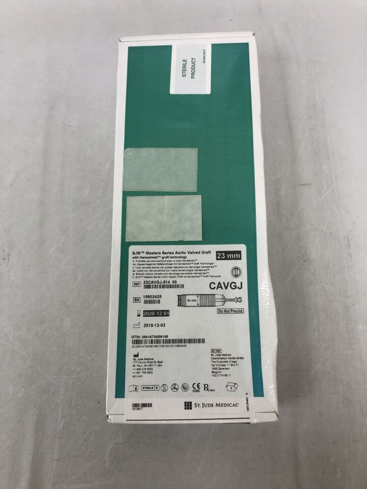 23CAVGJ-514  00 - ST JUDE MEDICAL - sjm aortic valved graft, 23mm, (BX/1) - ( Expiry Date: 2026-03-18 )