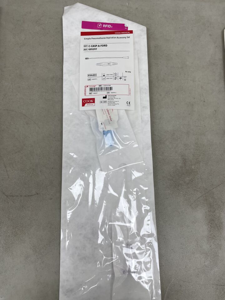 G05297 - COOK - Simple Pneumothorax Aspiration Accessory Set, 14 Fr x 30 cm Length Connecting Tube, (EA) - ( Expiry Date: 2026-10-04 )