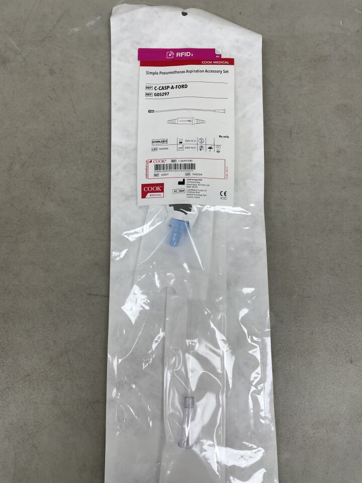 G05297 - COOK - Simple Pneumothorax Aspiration Accessory Set, 14 Fr x 30 cm Length Connecting Tube, (EA) - ( Expiry Date: 2026-10-13 )