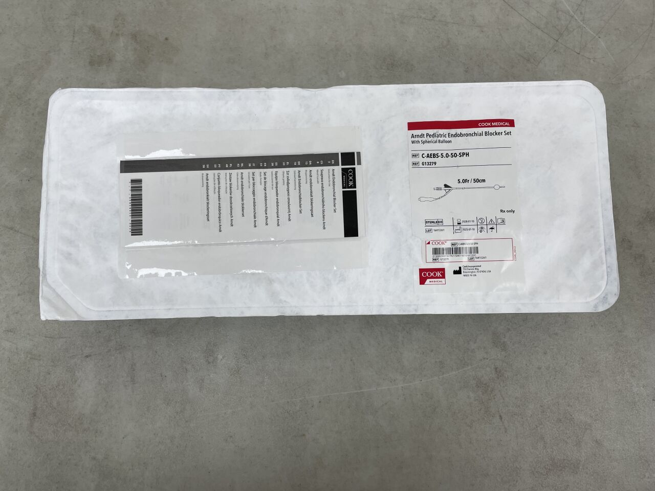 G13279 - COOK - Arndt Pediatric Endobronchial Blocker Set w/Spherical Balloon 5F x 50cm, (EA) - ( Expiry Date: 2028-01-10 )
