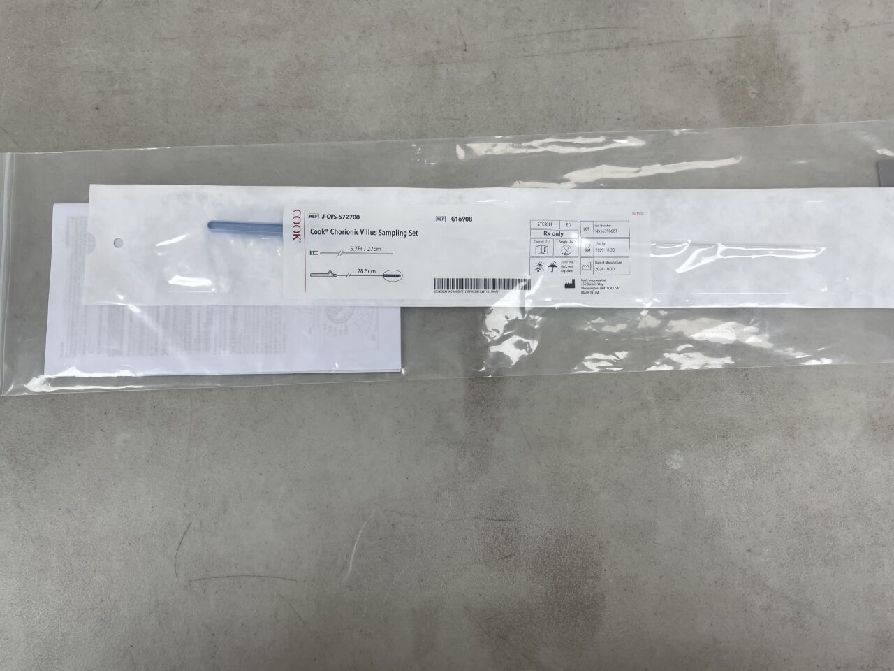 G16908 - COOK - Chorionic Villus Sampling Set 5.7F x 27cm, (EA) - ( Expiry Date: 2029-10-30 )