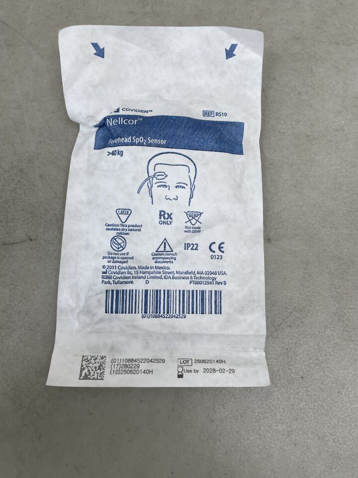 RS10 - COVIDIEN - Oxisensor Forehead Reflectance Sensor, (EA) - ( Expiry Date: 2028-02-29 )
