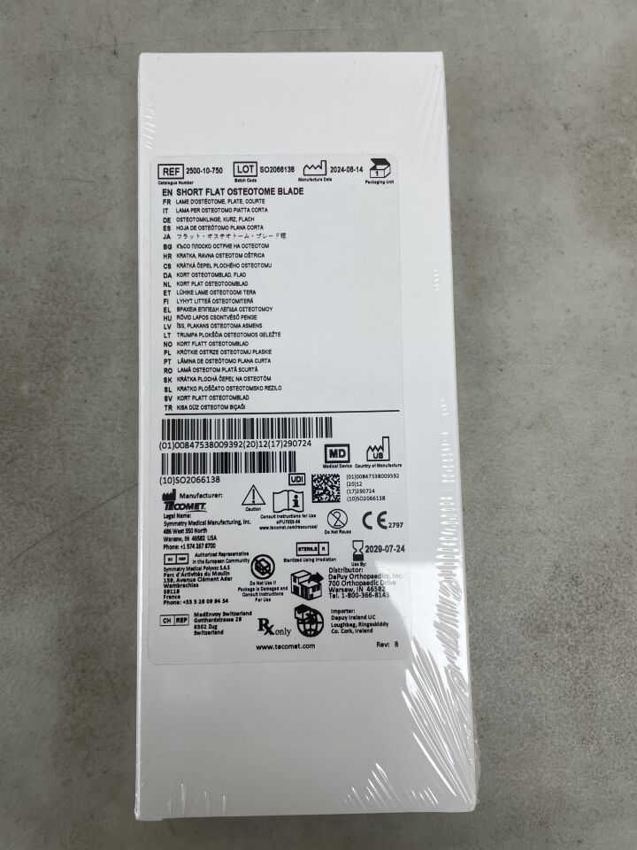 2500-10-750 - DEPUY - Short Flat Osteotome Blade, (BX/1) - ( Expiry Date: 2029-07-24 )
