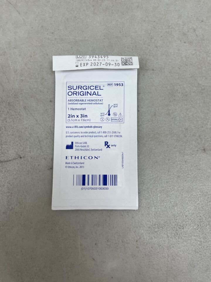 1953 - ETHICON - Surgicel Original Absorbable Hemostat, 2 x 3 in., (EA) - ( Expiry Date: 2027-09-30 )