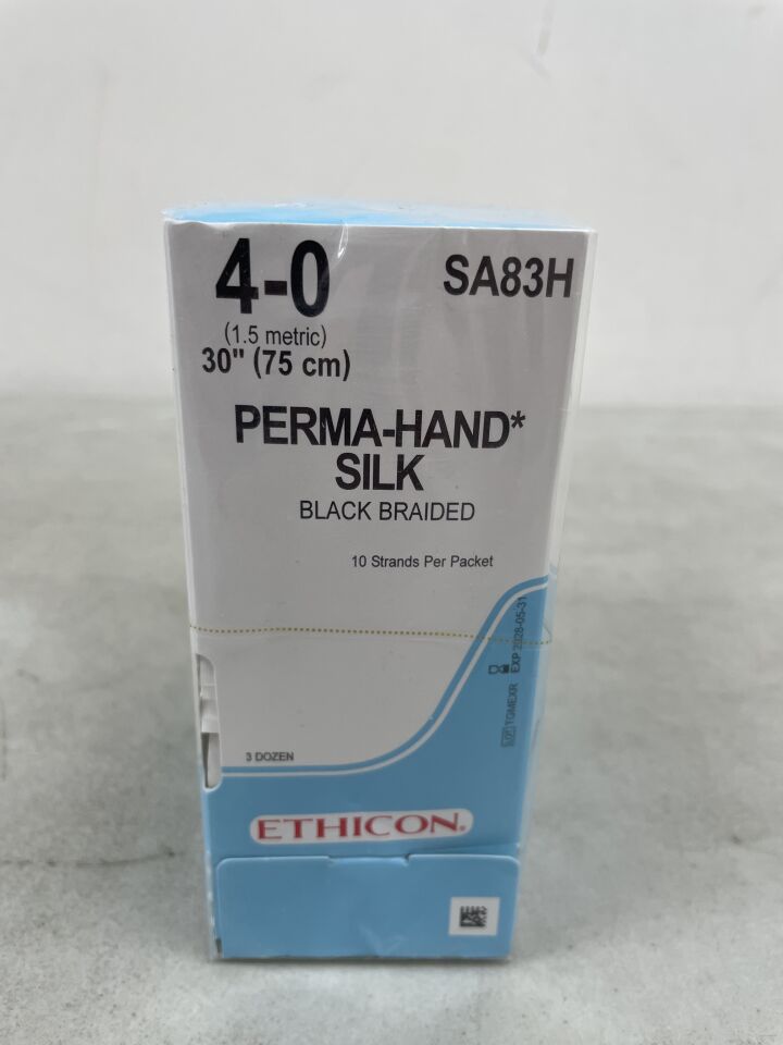 SA83H - ETHICON - Perma-Hand Non-Absorbable Braided Silk Suture, Size 4-0, 30 in. Length, (BX/36) - ( Expiry Date: 2028-05-31 )