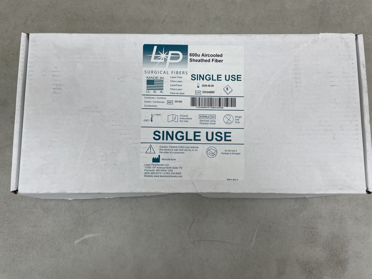 DS-600 - LASER PERIPHERALS - 600µm Aircooled Sheathed Fiber, (BX/5) - ( Expiry Date: 2029-06-06 )