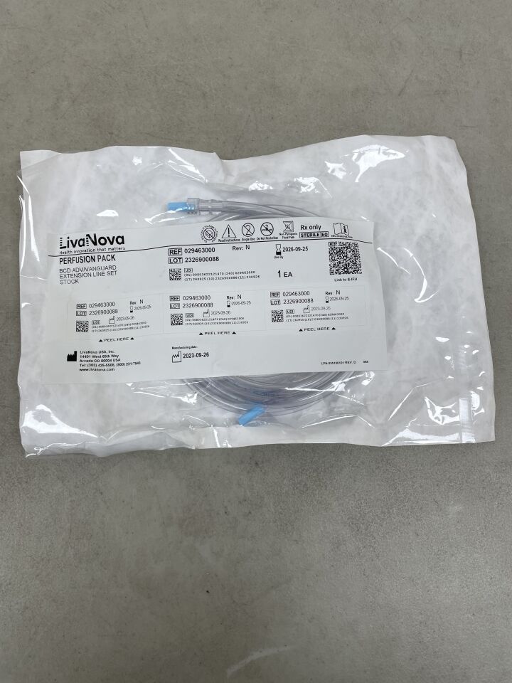 29463000 - LIVANOVA - Perfusion Pack BCD ADV/Vanguard Extension Line Set, (EA) - ( Expiry Date: 2026-09-25 )