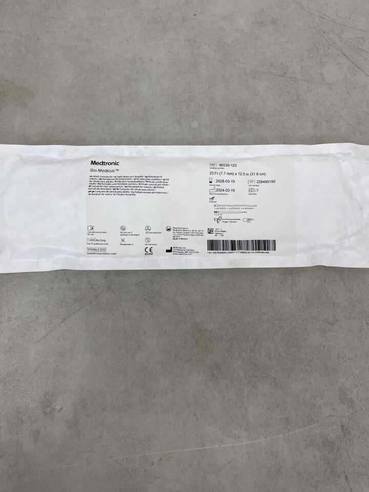 96530-123 - MEDTRONIC - Bio-Medicus NextGen Femoral Arterial/Jugular Venous Cannula Kit 23F x 31.8cm, 3/8" Vented, (EA) - ( Expiry Date: 2028-03-19 )