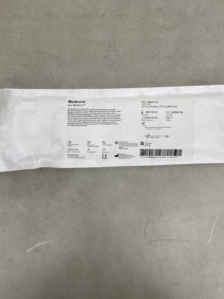 96600-121 - MEDTRONIC - Bio-Medicus NextGen Femoral Venous Cannula 21F x 69.9cm, 3/8" Non-Vented, (EA) - ( Expiry Date: 2027-05-03 )
