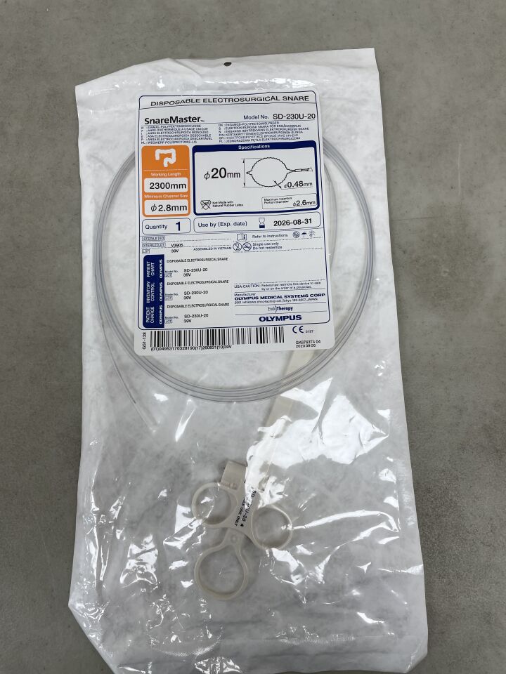 SD-230U-20 - OLYMPUS - Snaremaster Electrosurgical Snare, 2300 mm Working Length, 20 mm dia. Loop, (EA) - ( Expiry Date: 2026-08-31 )