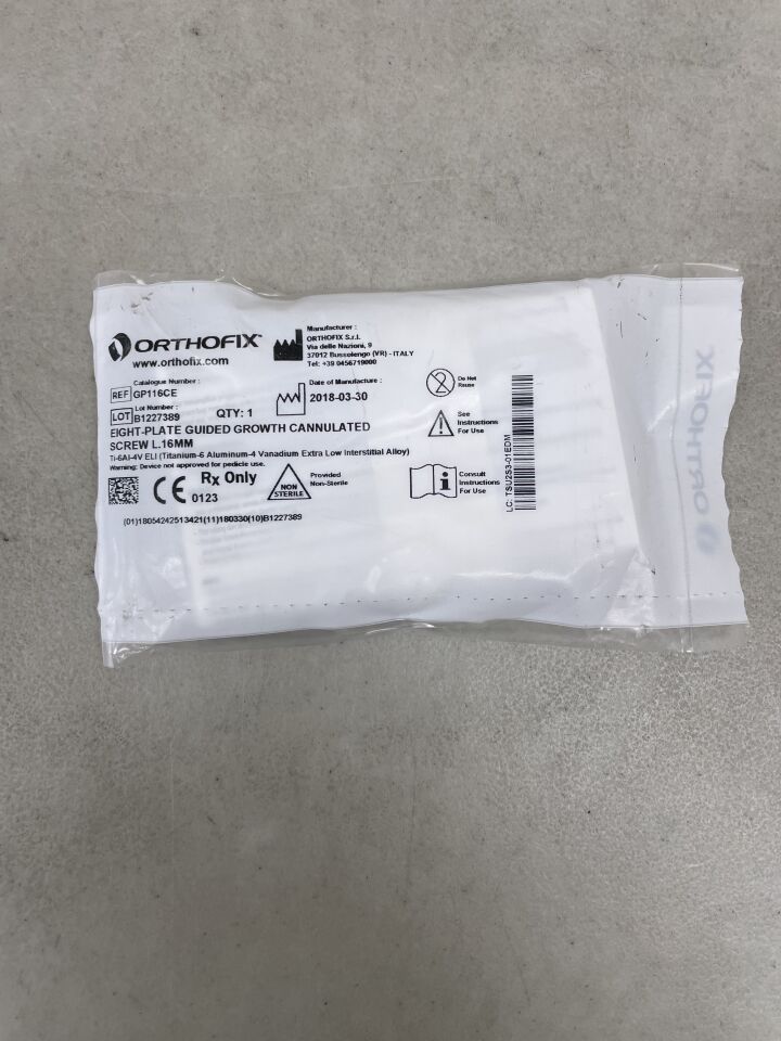 GP116CE - ORTHOFIX - Guided Growth Plate System Screw, 16mm, (EA) - ( Expiry Date: 2099-12-31 )