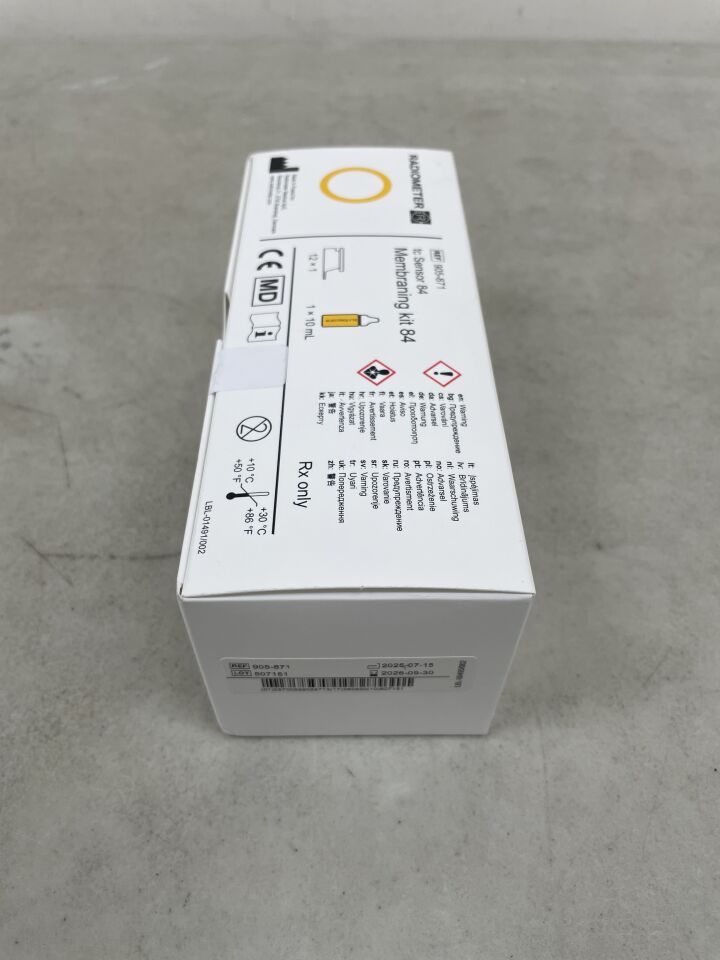 905-871 - RADIOMETER MEDICAL - Membraning Kit for TC Sensor 84, (12 preparators, 1x electrolyte 10 ml), (BX/1) - ( Expiry Date: 2026-09-30 )