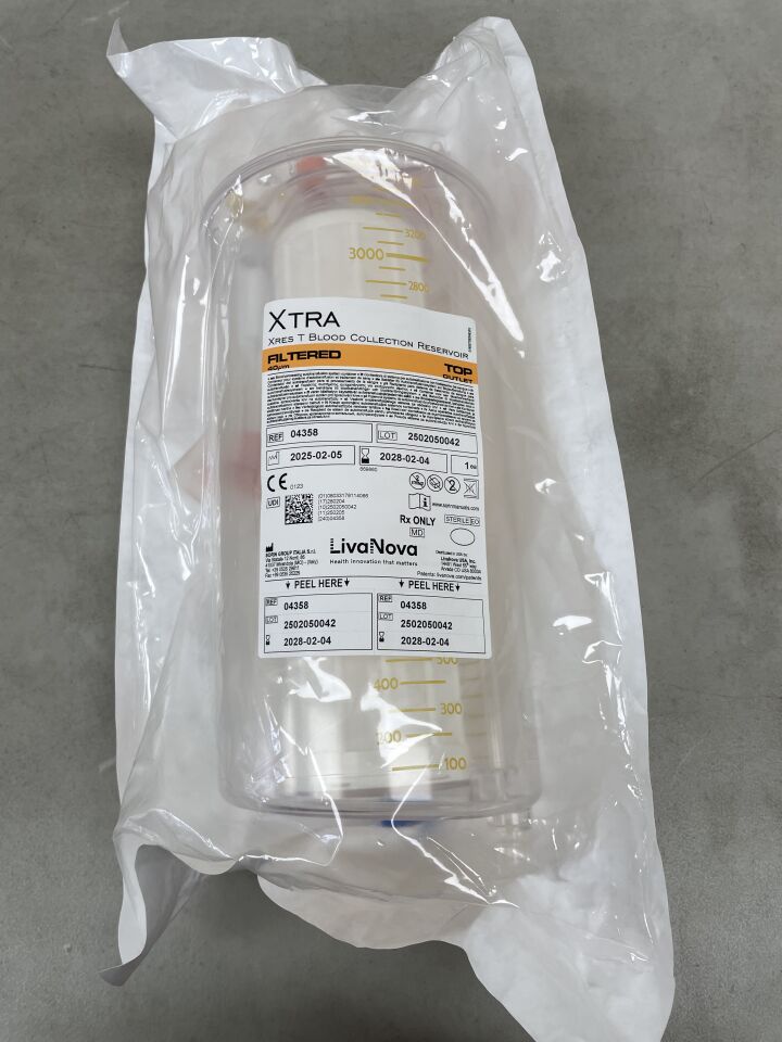 4358 - SORIN - XTRA Xres T Blood Collection Reservoir - Filtered 40µm, (EA) - ( Expiry Date: 2028-02-04 )