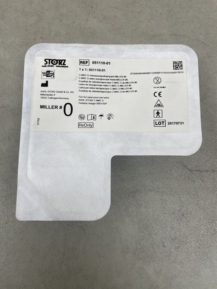 051110-01 - STORZ - C-Mac S Video Laryngoscope MAC Blade, Size 0, (EA) - ( Expiry Date: 2099-12-31 )