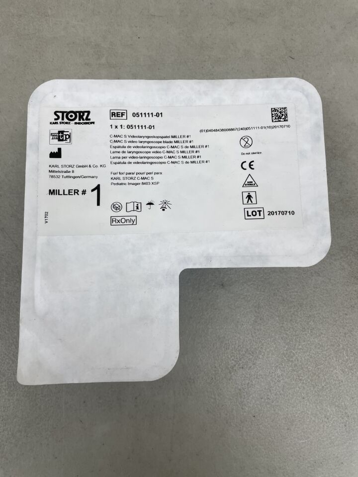 051111-01 - STORZ - C-MAC S Video Laryngoscope Miller 1, (EA) - ( Expiry Date: 2099-12-31 )