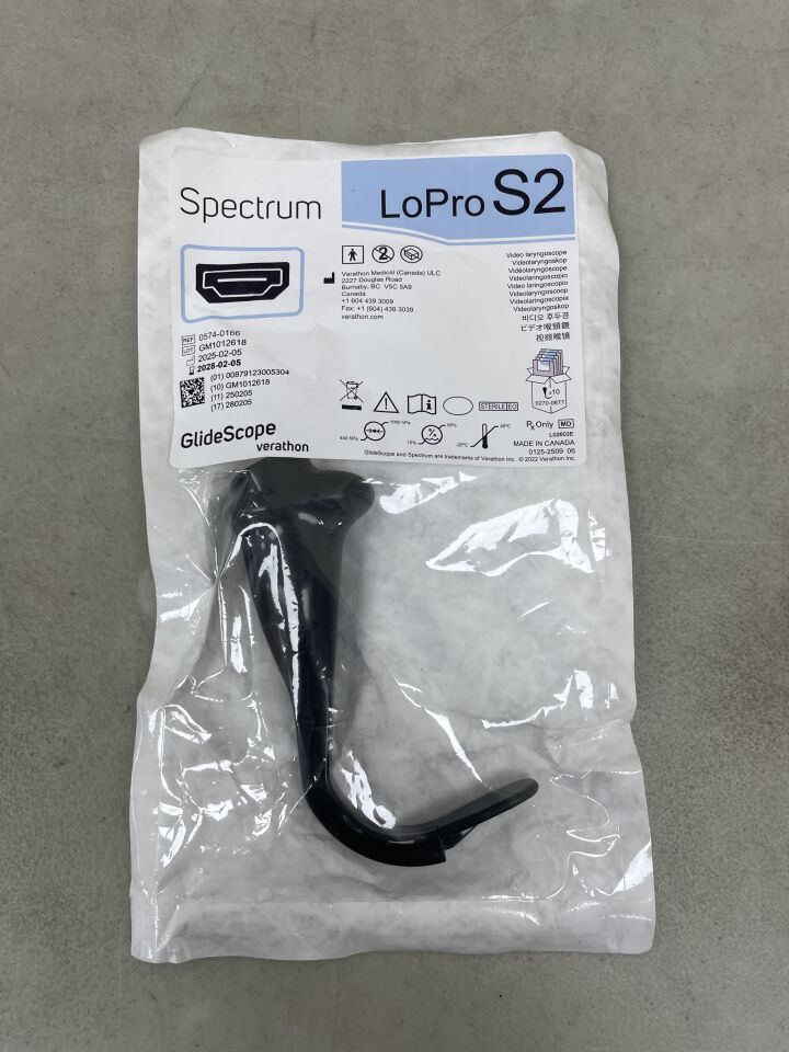0574-0166 - VERATHON MEDICAL - Verathon GlideScope Spectrum Video Laryngoscope LoPro S2, (EA) - ( Expiry Date: 2028-02-05 )