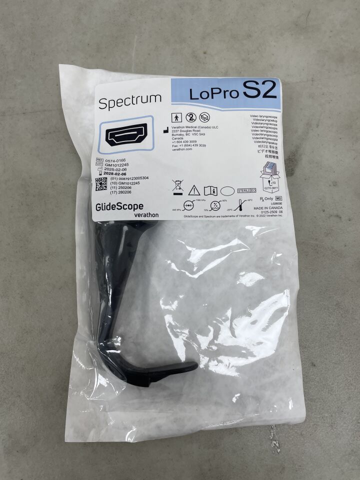 0574-0166 - VERATHON MEDICAL - Verathon GlideScope Spectrum Video Laryngoscope LoPro S2, (EA) - ( Expiry Date: 2028-02-06 )