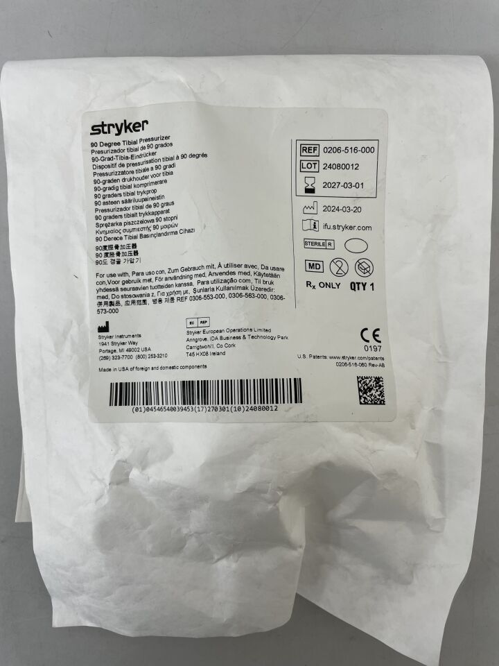 0206-516-000 - STRYKER - 90 Degree Tibial Pressurizer, (EA) - ( Expiry Date: 2027-03-01 )