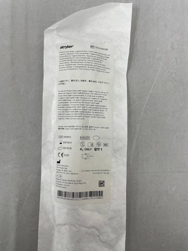 0210-004-000 - STRYKER - Femoral Canal Brush, Irrigation/Suction, (EA) - ( Expiry Date: 2026-08-01 )