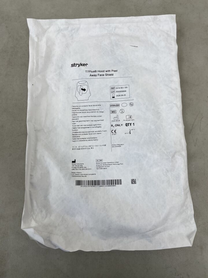 0416-801-100 - STRYKER - T7 Plus Hood w/Peel Away Face Shield, (EA) - ( Expiry Date: 2028-08-25 )