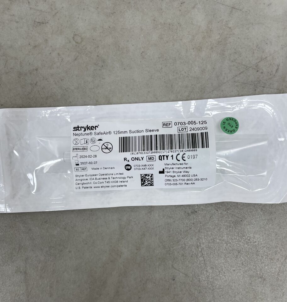 0703-005-125 - STRYKER - Neptune Suction Sleeve 125mm, (EA) - ( Expiry Date: 2027-02-27 )