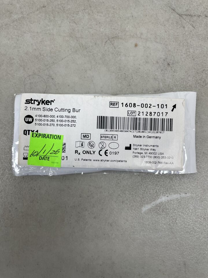 1608-002-101 - STRYKER - Tapered Burr, 2.1 dia. x 11.1 mm Head Length, (EA) - ( Expiry Date: 2026-10-01 )