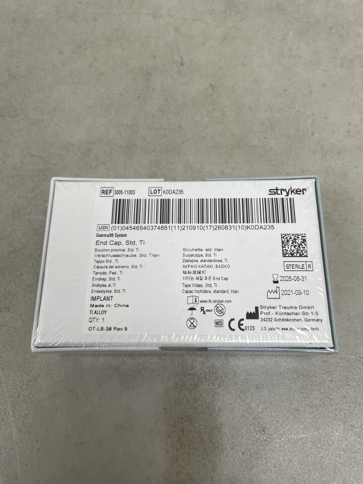 3005-1100S - STRYKER - Titanium End Cap, 11 dia., (BX/1) - ( Expiry Date: 2026-08-31 )
