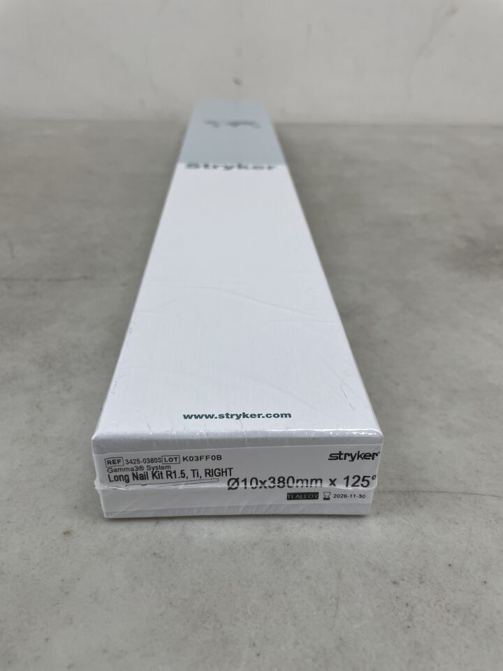 3425-0380S - STRYKER - Long Nail Kit, R1.5, Ti, Right, 10 x 380mm, 125 Degree, (BX/1) - ( Expiry Date: 2026-11-30 )
