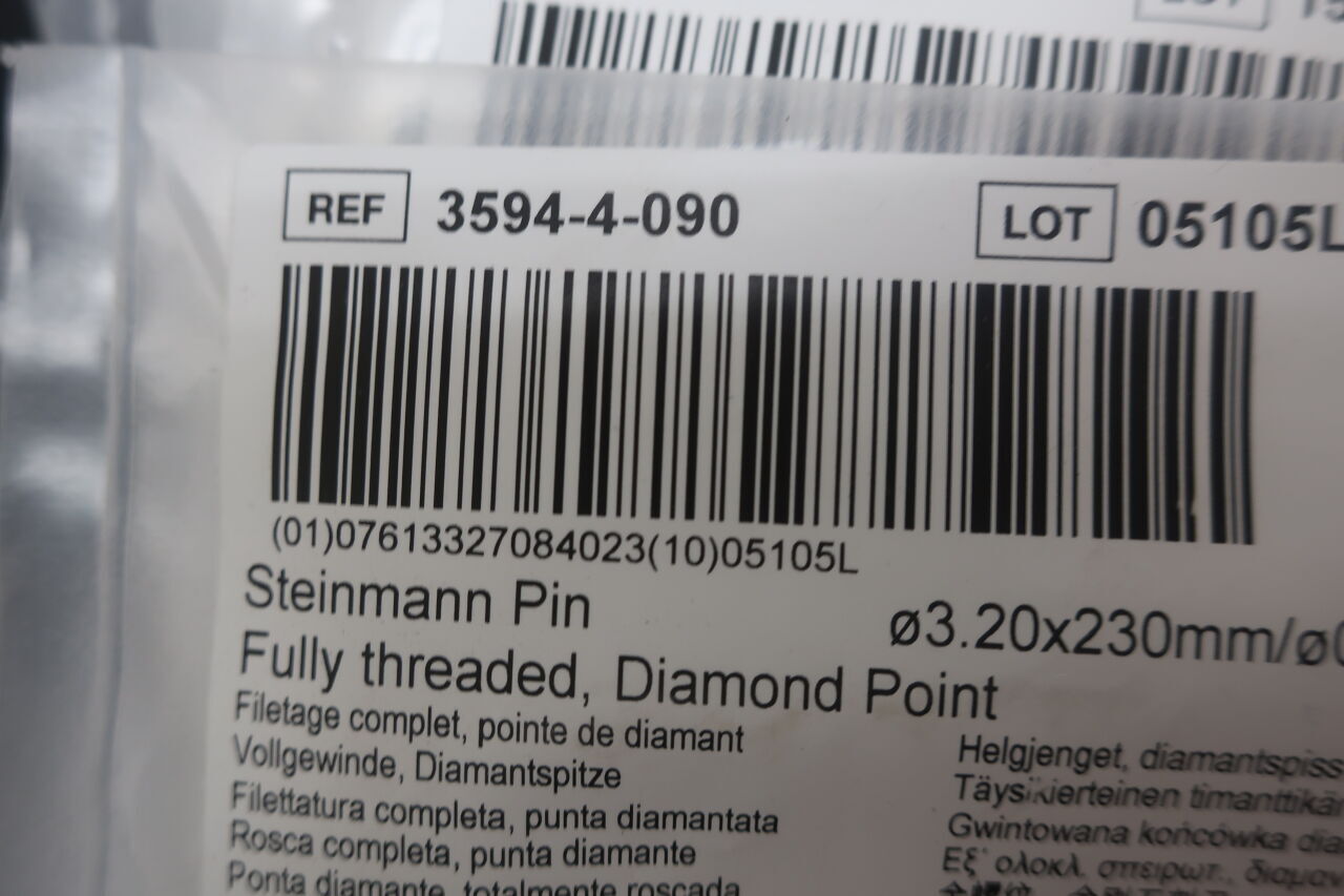 3594-4-090 - STRYKER - steinman pin fully thread, diamond point , (EA) - ( Expiry Date: 2099-12-31 )