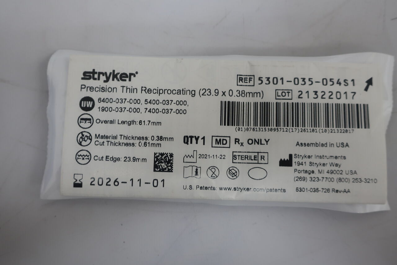 5301-035-054S1 - STRYKER - precision thin reciprocating, (EA) - ( Expiry Date: 2026-11-01 )