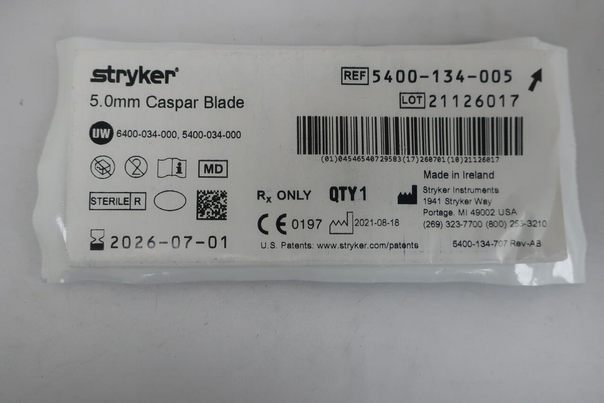 5400-134-005 - STRYKER - 5.0mm Caspar Blade, (EA)