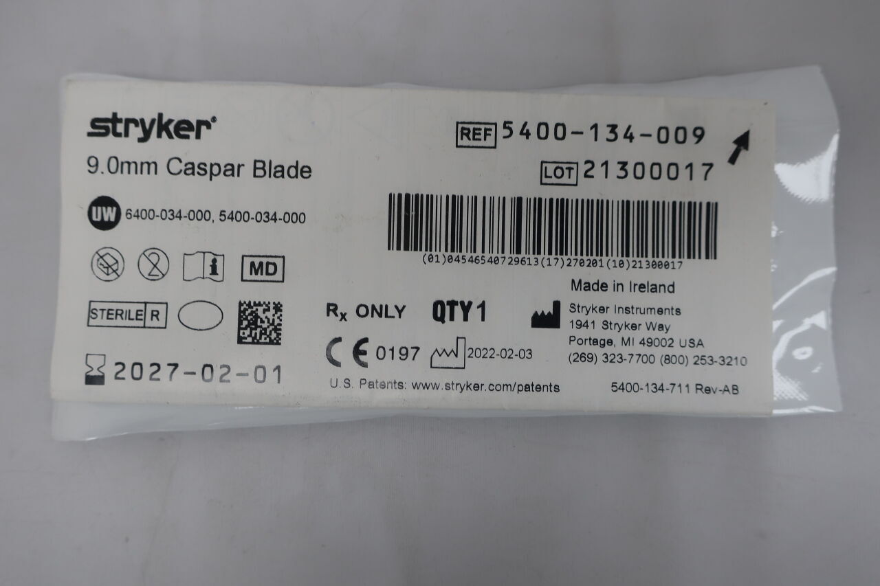 5400-134-009 - STRYKER - 9.0mm Caspar Blade, (EA) - ( Expiry Date: 2027-08-01 )