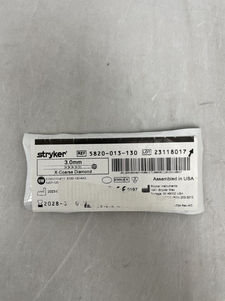 5820-013-130 - STRYKER - Elite Round Diamond Bur, Extra Coarse 3.0mm, (EA) - ( Expiry Date: 2028-01-01 )