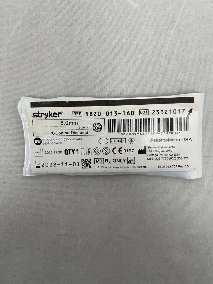 5820-013-160 - STRYKER - Elite Round Diamond Bur, Extra Coarse 6.0mm, (EA) - ( Expiry Date: 2028-11-01 )