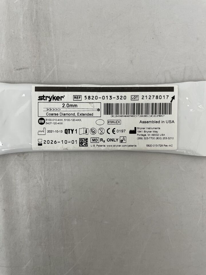 5820-013-320 - STRYKER - Elite Tapered Round Diamond Coarse Burr, 2 mm Head Diameter, (EA) - ( Expiry Date: 2026-10-01 )
