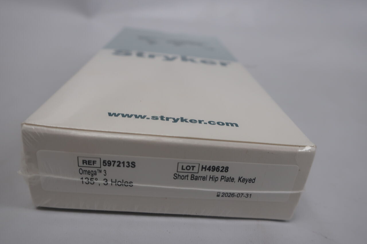 597213S - STRYKER - OMEGA Short Barrel Hip Plate; Keyed, (BX/1) - ( Expiry Date: 2026-10-31 )