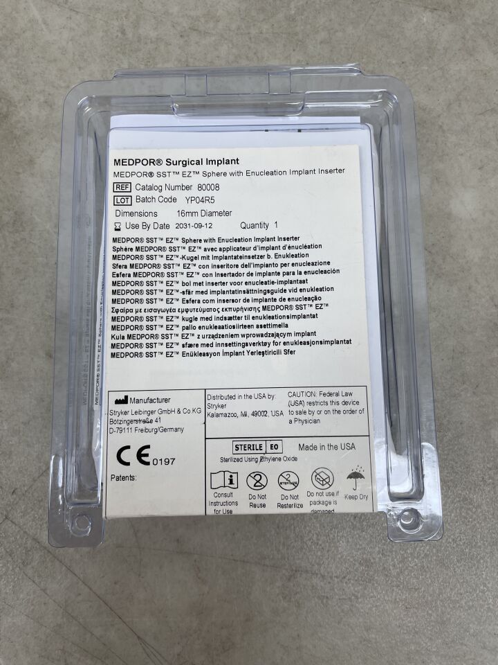 80008 - STRYKER - Medpor Smooth Surface Tunnel (SST-EZ) Sphere 16mm, (EA) - ( Expiry Date: 2031-09-12 )