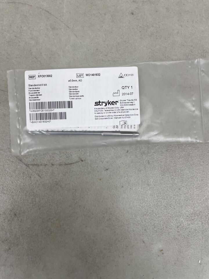 XFO013002 - STRYKER - AO Fitting Standard Drill Bit, 3 x 285mm , (EA) - ( Expiry Date: 2099-12-31 )