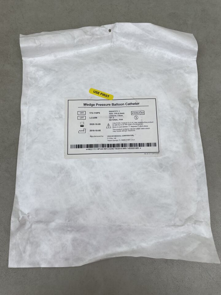 172-110PS - ALPHA MEDICAL - Wedge Pressure Balloon Catheter, S Tip, 7Fr x 110cm, (EA) - ( Expiry Date: 2020-10-05 )