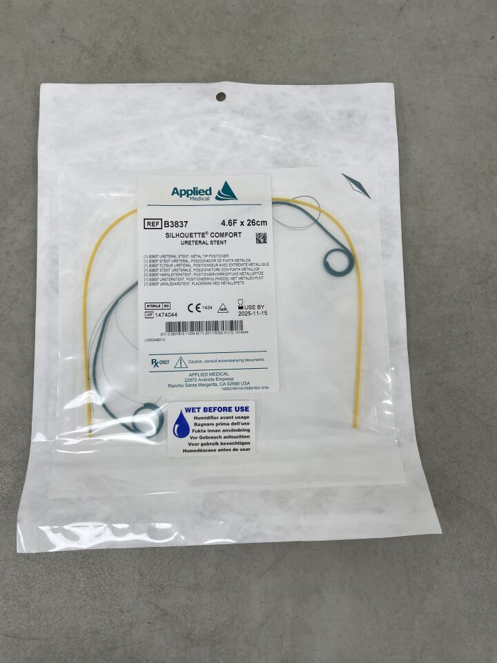 B3837 - APPLIED MEDICAL RESOURCES - Silhouette Comfort Ureteral Stent, 4.6 Fr dia. x 26 cm Length, (EA) - ( Expiry Date: 2025-11-15 )