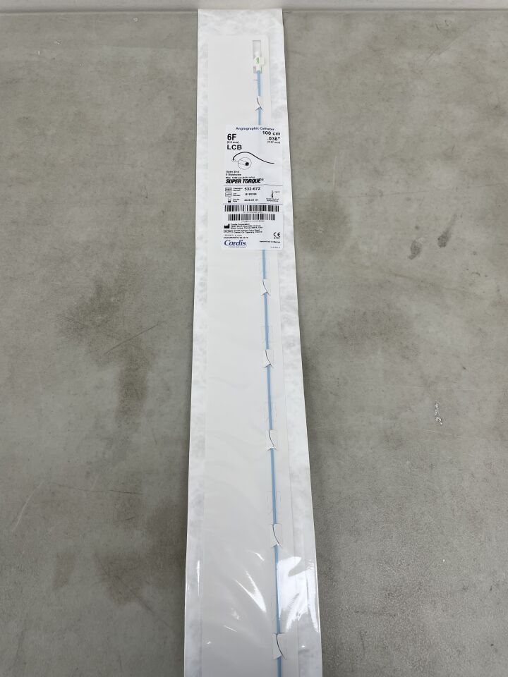 532-672 - CORDIS - Super Torque Angiographic Catheter - LCB - 6Fr x .038" x 100cm, (EA) - ( Expiry Date: 2026-01-31 )