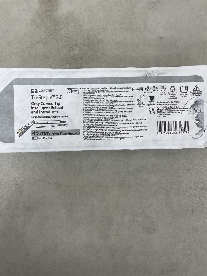 SIG45CTAV - COVIDIEN - Signia Tri-Staple 2.0 Curved Tip Reload, 45mm Extra Thin / Vascular, (EA) - ( Expiry Date: 2025-07-31 )