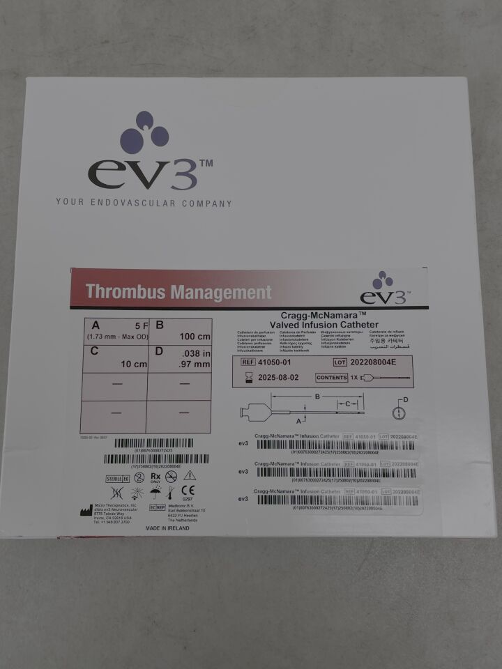41050-01 - EV3 - Cragg-McNamara Valved Infusion Catheter 5F x 100cm x 10cm, (BX/1) - ( Expiry Date: 2025-09-06 )