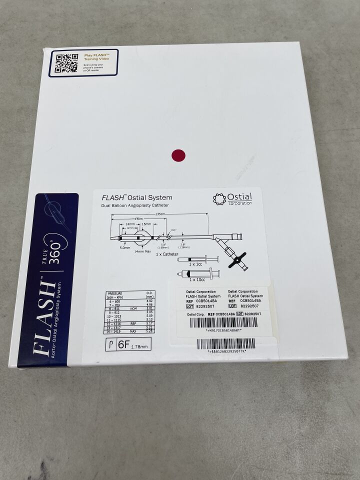 OCB5014BA - OSTIAL - Flash Dual Balloon Angioplasty Catheter 5.0mm x 12mm, 135cm, (BX/1) - ( Expiry Date: 2026-01-31 )