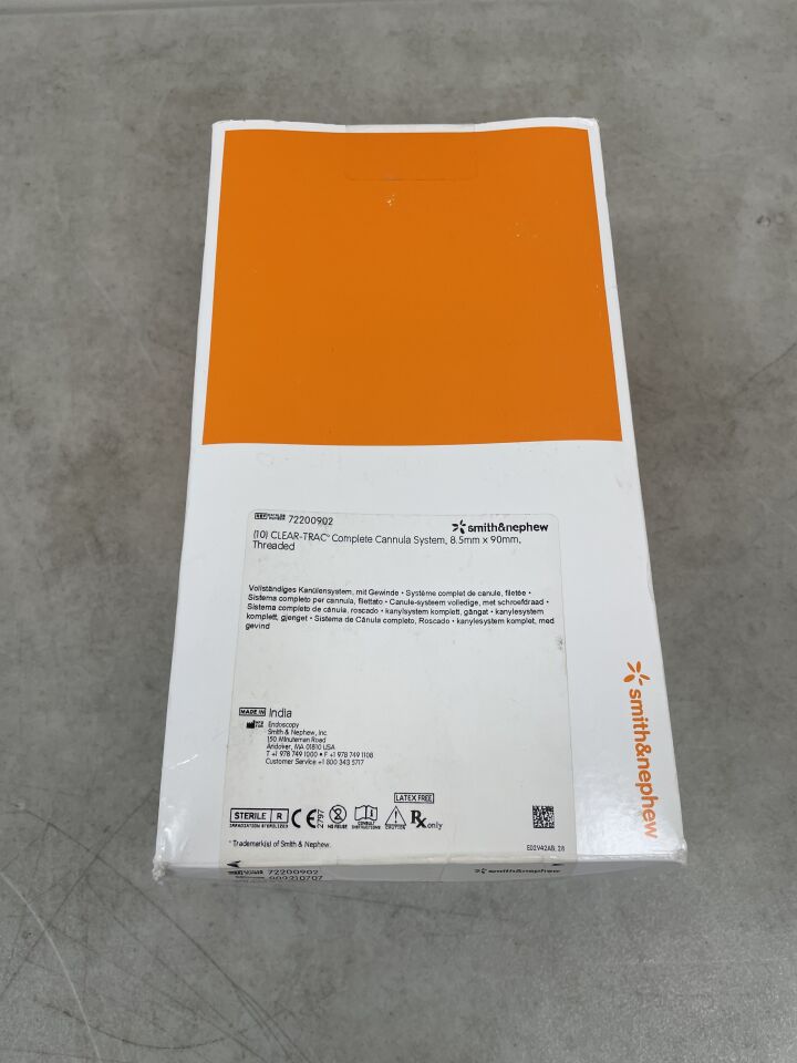 72200902 - SMITH & NEPHEW - Clear-Trac Complete Threaded Cannula and Obturator: 8.5mm x 90mm, (BX/10) - ( Expiry Date: 2025-12-10 )