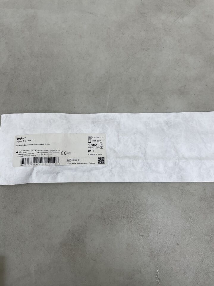 0210-005-000 - STRYKER - Irrigation Only Canal Tip For use with InterPulse Irrigation System , (EA) - ( Expiry Date: 2025-09-01 )