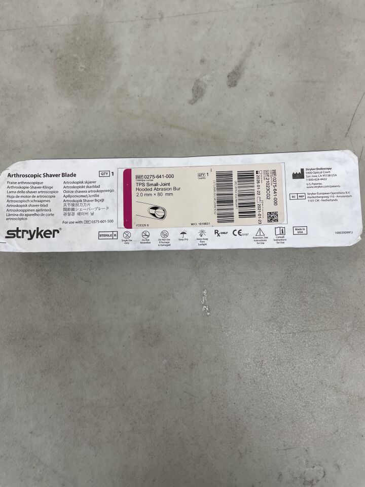 0275-641-000 - STRYKER - 2.0mm Hooded Abrasion Bur, Small Joint, (EA) - ( Expiry Date: 2026-01-22 )