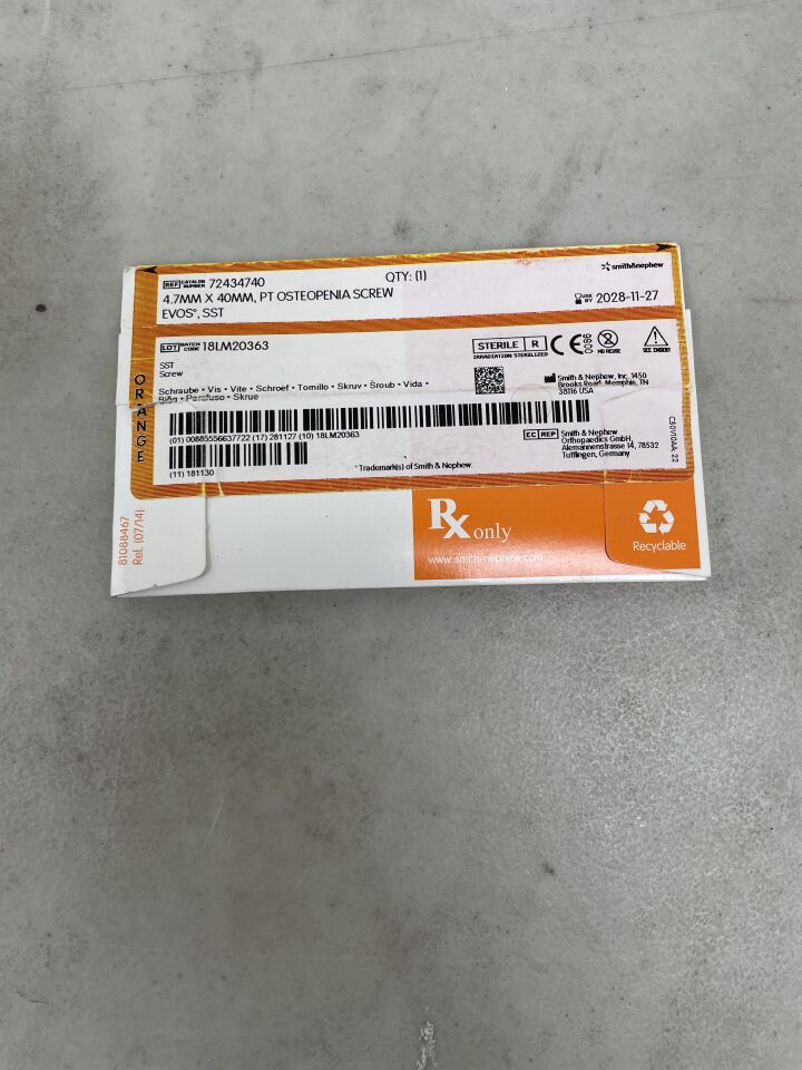72434740 - SMITH & NEPHEW - EVOS Osteopenia Screw, Partial Thread, 4.7 x 40mm, (EA)