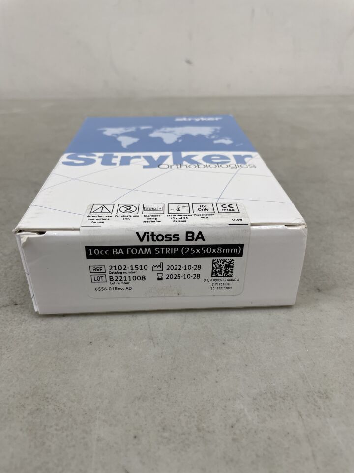 2102-1510 - STRYKER - Vitoss BA Foam Strip 10cc, 25 x 50 x 8mm, (BX/1) - ( Expiry Date: 2025-10-28 )