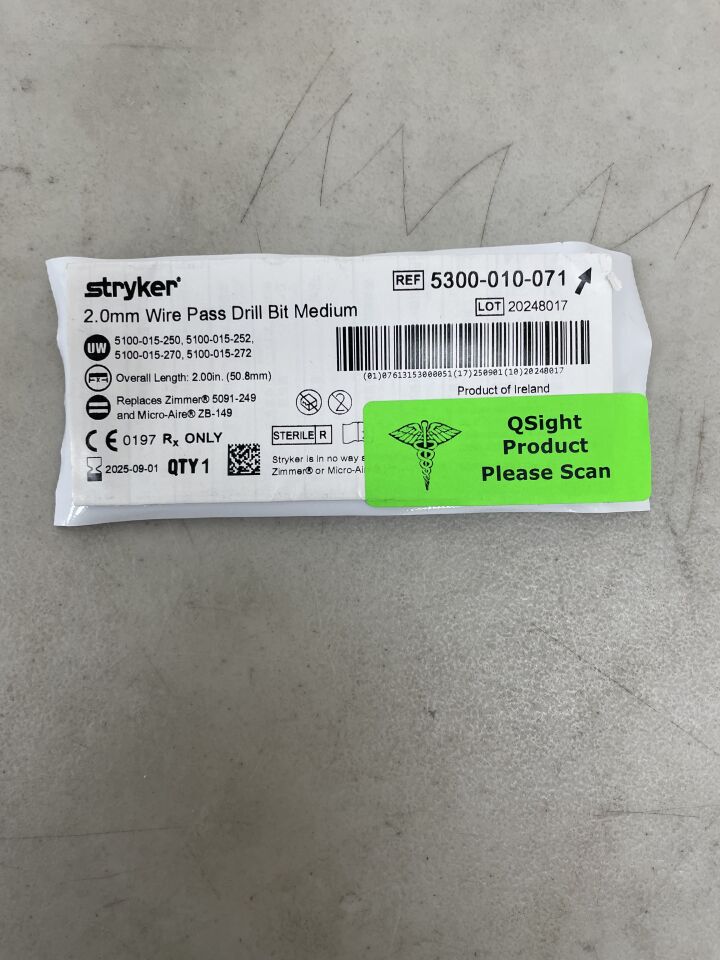5300-010-071 - STRYKER - 2mm wire pass drill bit medium , (EA) - ( Expiry Date: 2025-09-01 )
